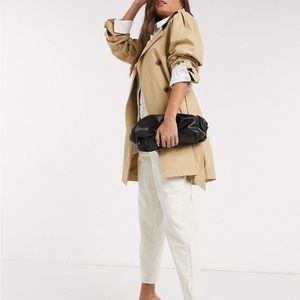 ✨ Stradivarius volume sleeve trench coat in camel